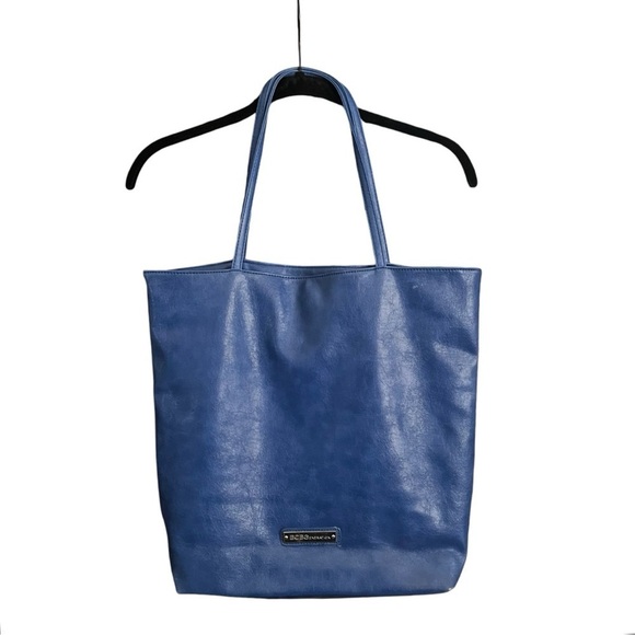 BCBGeneration Tote Bag Cobalt Blue Faux Vegan  Leather Magnetic Closure Purse - Picture 1 of 10